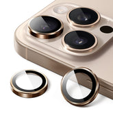 JETech Camera Lens Protector for iPhone 16 Pro 6.3-Inch and iPhone 16 Pro Max 6.9-Inch, 9H Tempered Glass Metal Individual Ring Cover, HD Clear, 1 Set (Desert Titanium)